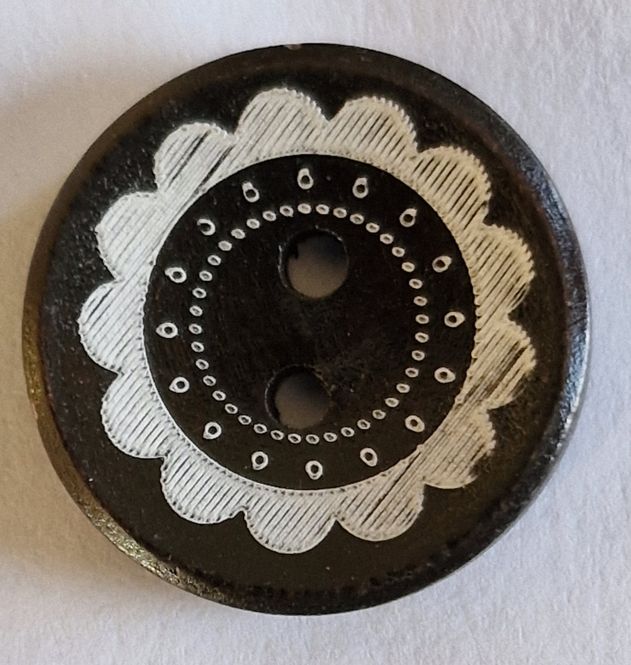 Hovedbilde Elegant svart knapp m/ motiv 20 mm